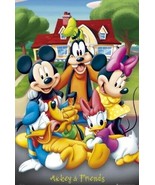 Mickey Minnie Mouse Goofy Donald Duck Daisy Poster Walt Disney - $71.99