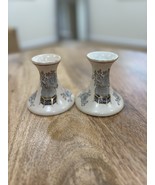 Set Of Two (2) Vintage Toyo Hand Painted In Macau Ceramic Taper Candle H... - €17,06 EUR