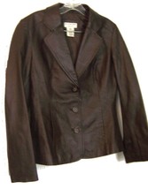 Sz S - Covington Dark Brown Leather Jacket 100% Genuine Leather - $67.50