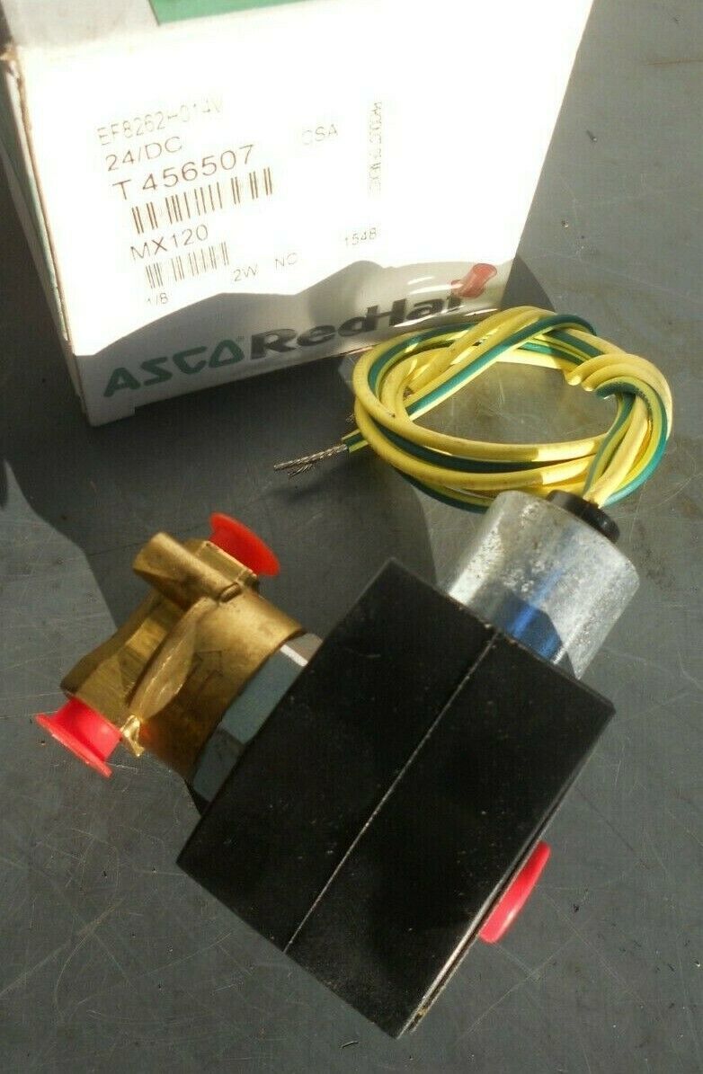 ASCO RedHat T456507 Brass Solenoid MX120 Valve EF8262H014V 24VDC 1/8&quot; - $29.00
