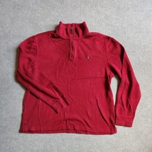 Polo Ralph Lauren Estate Rib 1/4 Zip Pullover Sweater Mens Sz L Red Cotton Pony - £24.86 GBP