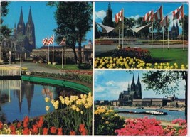 Germany Postcard Koln Cologne Rheinpark Multi View - £3.04 GBP