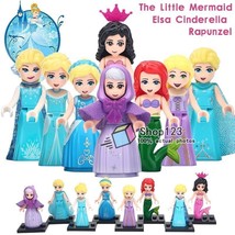 8pcs/set Disney Princess Cinderella Mermaid Godmother Ariel Alana Minifigures - £13.36 GBP