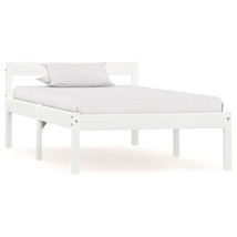 Bed Frame White Solid Pine Wood 100x200 cm - $93.90