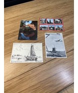 Vintage Lot of 4 Windmill The Netherlands Germany Travel Souvenir Postca... - $9.90