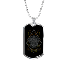 Leo Black Zodiac Necklace Stainless Steel or 18k Gold Dog Tag 24&quot; Chain - £29.81 GBP+