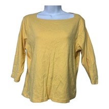 Talbots Petites Women&#39;s Yellow 3/4 Sleeved Top Size L - £14.87 GBP