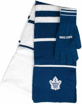 Toronto Maple Leafs Striped Scarf and Glove Set NHL Hockey - £15.73 GBP