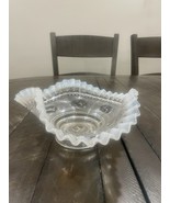 EAPG Jefferson Glass Co. &quot;Astro&quot; White Opalescent 8” Crimped Ruffled Bow... - $381.85 MXN