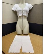 NEW Immodel By HWA White Sport Set Woman’s Size L KG Activewear Clubwear - €17,17 EUR