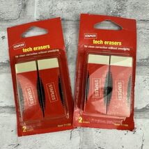 Staples Tech Erasers Set of 2 2pks Clean Correction New In Packaging - $9.22