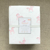 Pottery Barn Kids Biologique Flanelle Licorne Drap Set Rose Licorne Neuf... - £41.53 GBP+