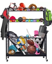 Techvida Sports Equipment Organizer, Ball Storage Rack, Garage Ball Storage - $65.45