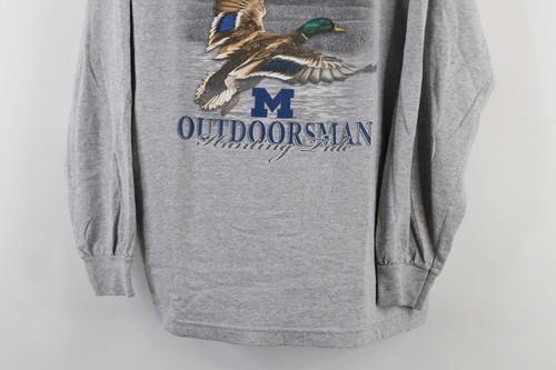 Vintage 90s Mens Large University of Michigan Outdoorsman Long Sleeve T-Shirt Item image 3