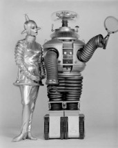 Lost in Space Dee Hartford as Verda poses with Robot 8x10 inch photo - $10.99