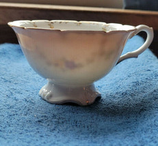 Vintage Tea  Cup Flowers Yellow Purple &quot;Gold Tone&quot; Trim Collectible Deco... - $24.99