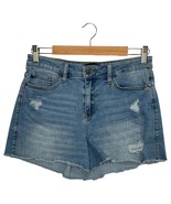 Judy Blue Shorts Womens Medium Blue Distressed Denim High Rise Frayed He... - $36.54 CAD