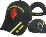 U.S. Army 5th Infantry Red Diamond Military Black Embroidered Cap Hat 572 - £10.17 GBP