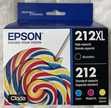 Epson 212XL Black 212 Cyan Magenta Yellow Ink Cartridge Set T212XL-BCS Exp 2026+ - £40.07 GBP