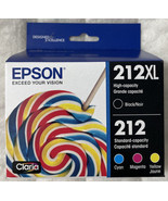 Epson 212XL Black 212 Cyan Magenta Yellow Ink Cartridge Set T212XL-BCS E... - £39.33 GBP
