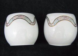 KAISER Porcelain Candle Holders Set Vtg White Floral Tivoli Germany 57 Pair - £13.39 GBP