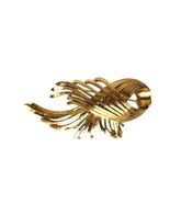Vintage Monet Gold Tone Ribbon Spray Brooch Pin Signed Womens Costume Je... - $19.81