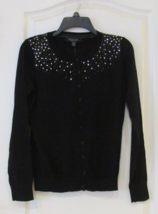 Central Park West Long Sleeve Button Carigan Sweater BLACK Women&#39;s Sz S NWT - $307.46 MXN