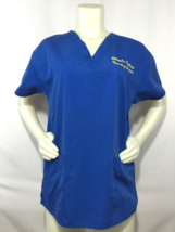 Dickies Nurses Scrub Top Blue Chipola College L 10/12 Yellow Nursing Stu... - $4.80