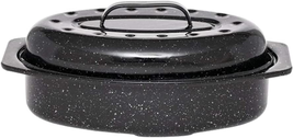 F Covered Oval Roaster, 13 Inches, Black - £21.73 GBP