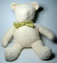 VTG Chenille Teddy Bear Bedspread Handmade Stuffed Animal 19” Long Sits 14&quot; - £30.19 GBP