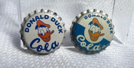 Vtg Donald Duck Cola Cap Lot Of 2 Commercial Beverage Co Walt Disney Productions - £23.55 GBP