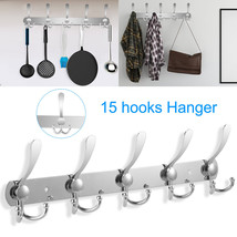 10/15 Hooks Coat Hat Clothes Robe Holder Racks Cozy Wall Hanger Stainles... - $37.99