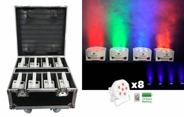 Rockville BATTERY PAR PACK 61 White (8) Rechargeable Wash Lights+Charging Case - £800.85 GBP