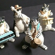 Fat Cat Musicians Albert E Price Products Figurines Set of 4 Sax Guitar Drum  - £31.41 GBP