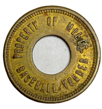 Property of Mills Baseball Vendor Amusement Token 22mm-IL150MTY-Star on Reverse - $2.49