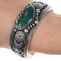 7 3/8&quot; Roland Dixon Navajo sterling high grade turquoise cuff bracelet - £862.43 GBP