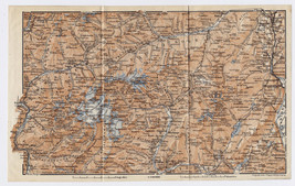 1910 Antique Map Of Val Di Sole Camonica Adamello Alps South Tyrol Austria Italy - $31.26