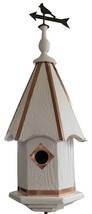 Birdhouse &amp; Copper Bird Finial - Amish Handmade Large House In 7 Vibrant Colors - £141.54 GBP