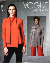 Vogue V1727 Misses 8 to 16 Asymmetrical Blouse Top Uncut Sewing Pattern - £18.13 GBP