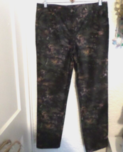 Elliot Lauren Women&#39;s Black Print Stretch Ankle Pant/Jeans Slim Fit NWT Sz 12 - £51.87 GBP