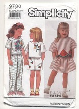 Simplicity Girls Skirt, Pants, Shorts and Top Sewing Pattern #9730 - $4.99