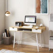 Game Study Desk For Home, Bedroom, Office, Sogeshome 47.24&#39;&#39;, Teak And White. - £93.50 GBP