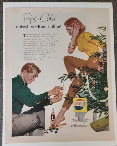 PEPSI Cola Vintage 1956-1957 ~ Classic Magazine Ad ~ 10.5 x 13.5 Holiday Season Item image 4