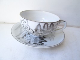 Vintage Japanese Garden Geisha Girl Bottom Tea Cup and Saucer  - £11.41 GBP