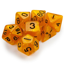 7 Die Polyhedral Set in Velvet Pouch, Dwarven Brandy - £17.00 GBP