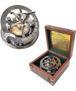 5 inches Large Sundial Compass in wood Case Best Vintage Gift - £138.15 GBP