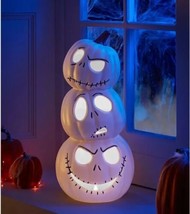 Disney Nightmare Before Christmas Jack Skellington Light Up Stacked Pumpkins - £26.37 GBP