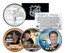 Mario Lemieux *Roy Champion Mvp* Colorized Pennsylvania State Quarter 3-Coin Set - $10.35