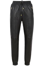 Jogger Fashionable Men Leather Pant Real Lambskin Trouses Stylish Black Casual - £83.17 GBP