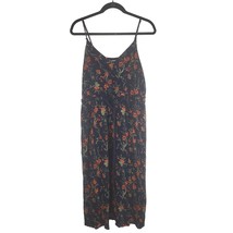 Heartloom Dress L Womens Blue Floral Below Knee Sleeveless Lined V Neck ... - £12.31 GBP